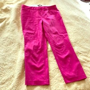 Cropped hot pink slacks!